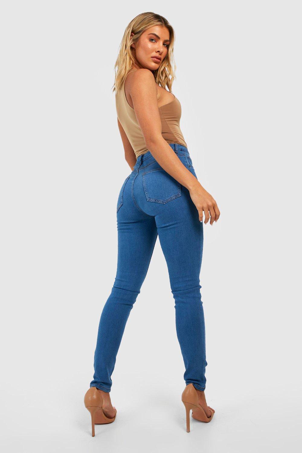 Super High Waisted Power Stretch Skinny Jeans boohoo CA